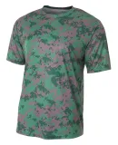 N3256 A4 Drop Ship Men's Camo Performance Crew T-S Forest