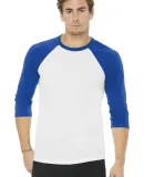 BELLA+CANVAS 3200 Unisex Baseball Tee WHITE/ TR ROYAL