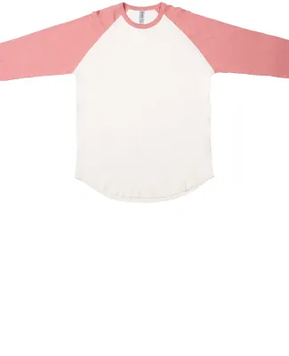 MC1190 Cotton Heritage Unisex Baseball Tee Vintage White/Dusty Rose