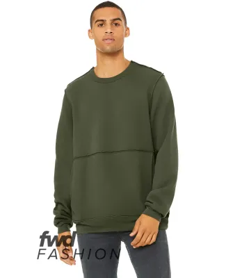 Bella + Canvas 3743 Fast Fashion Unisex Raw Seam C in Military green