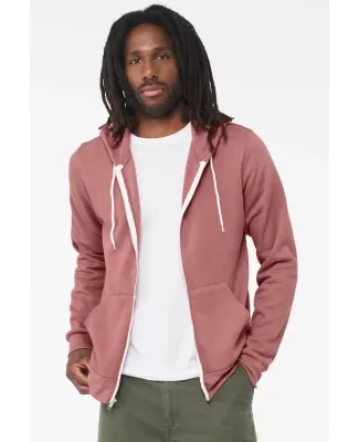 BELLA+CANVAS 3739 Unisex Poly-Cotton Fleece Zip Ho in Heather mauve