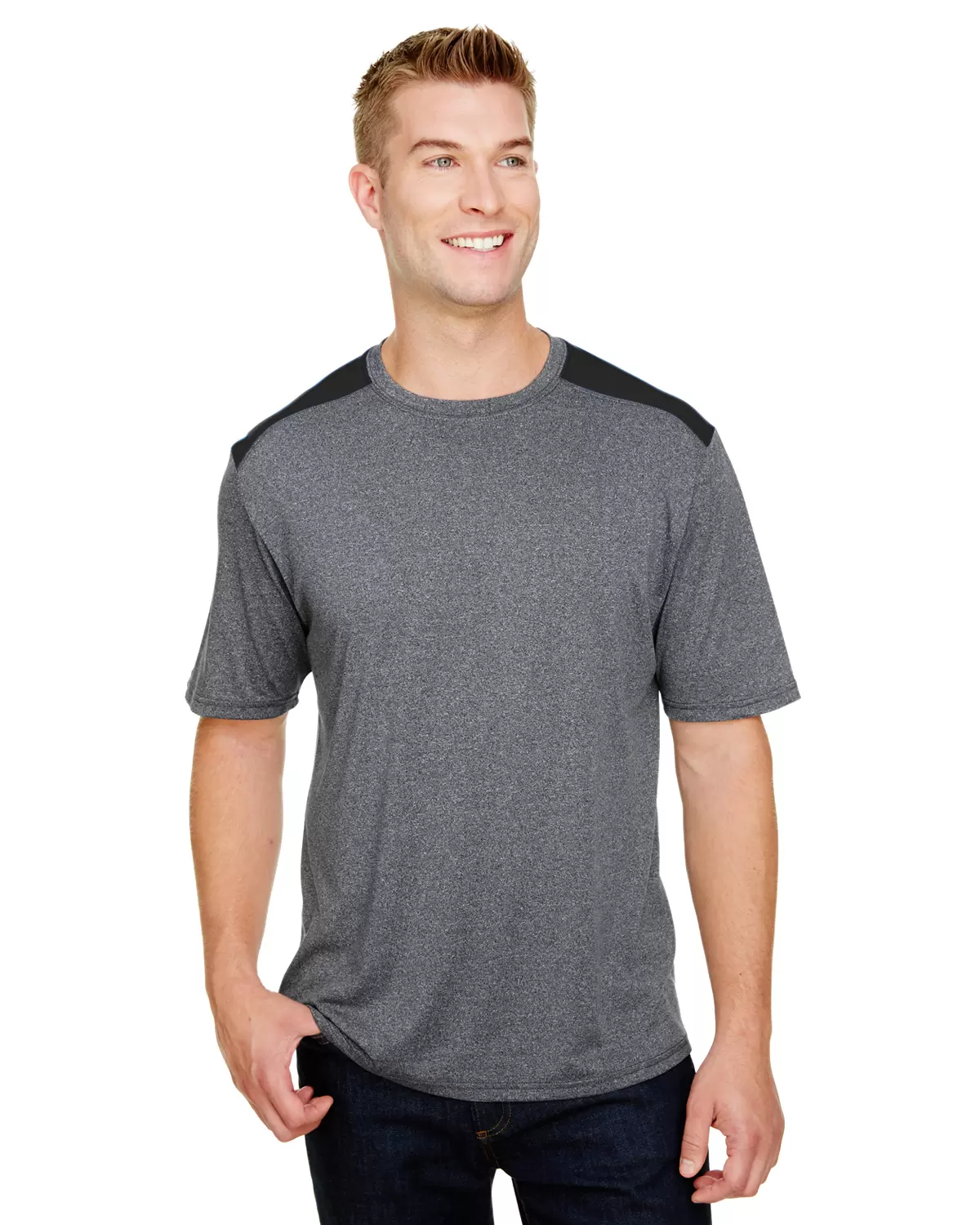 A4 Apparel N3100 Men's Tourney Heather Color Block T-Shirt - From $6.95
