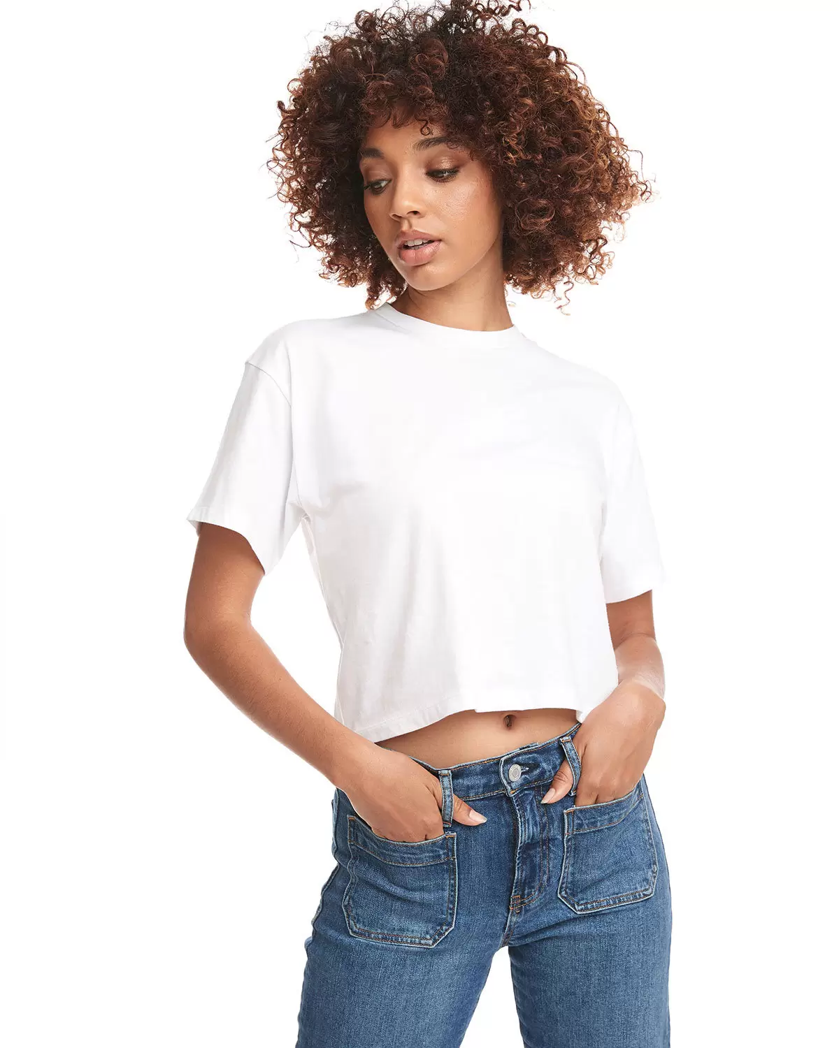 Next Level 1580 Womens Wholesale Crop Top T Shirt White - From $4.86