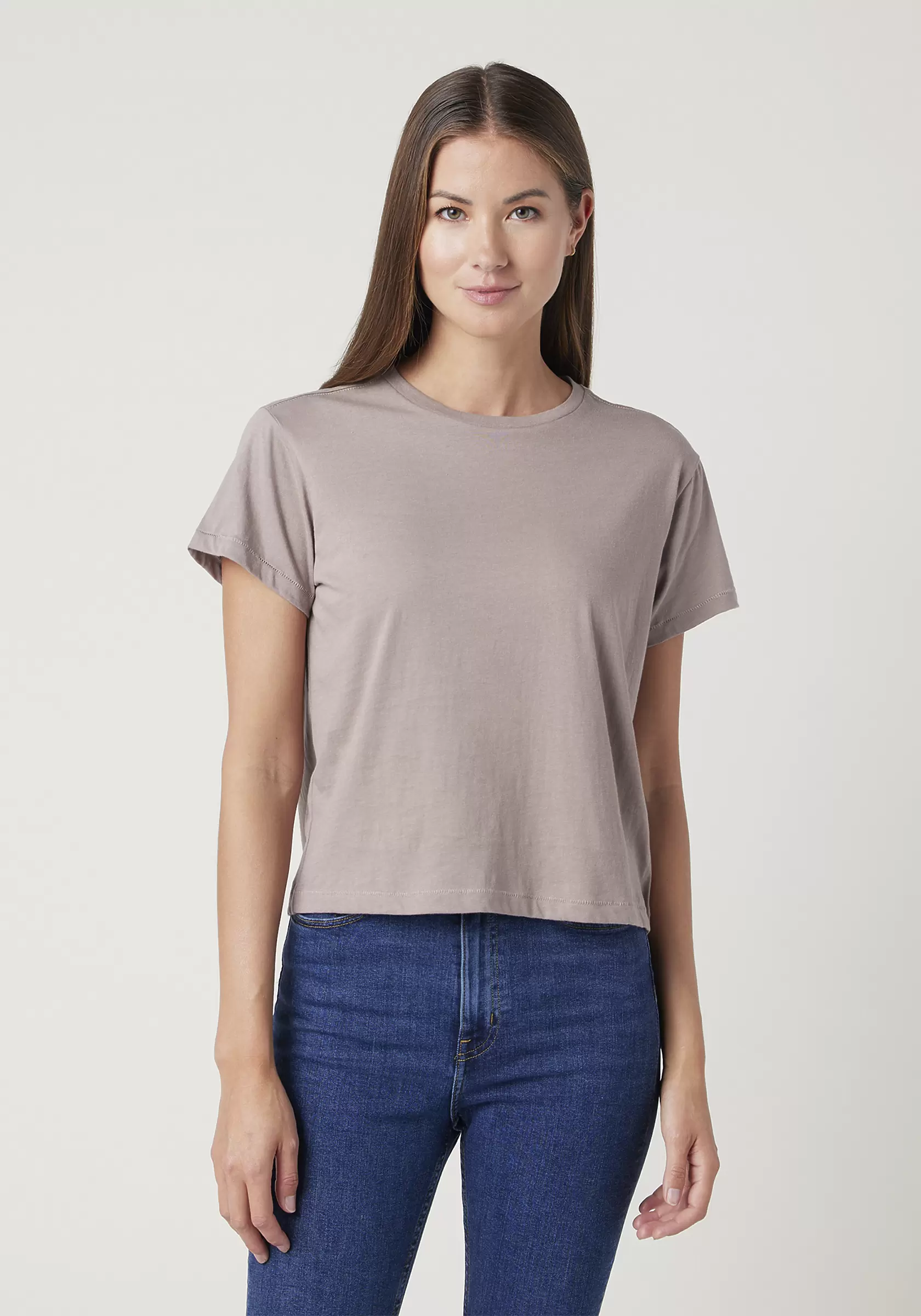 Cotton Heritage OW1086 High-Waisted Crop Tee Latte - From $4.04