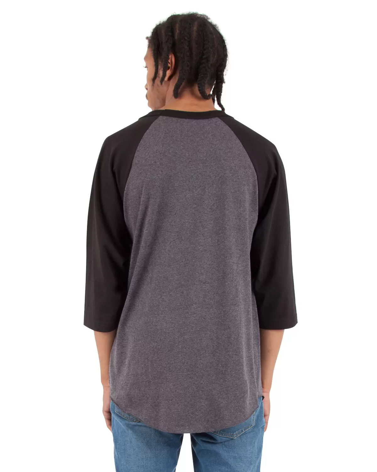 Adult Plain Raglan 3/4 T-Shirt - Orange Navy Medium | ILTEX Apparel