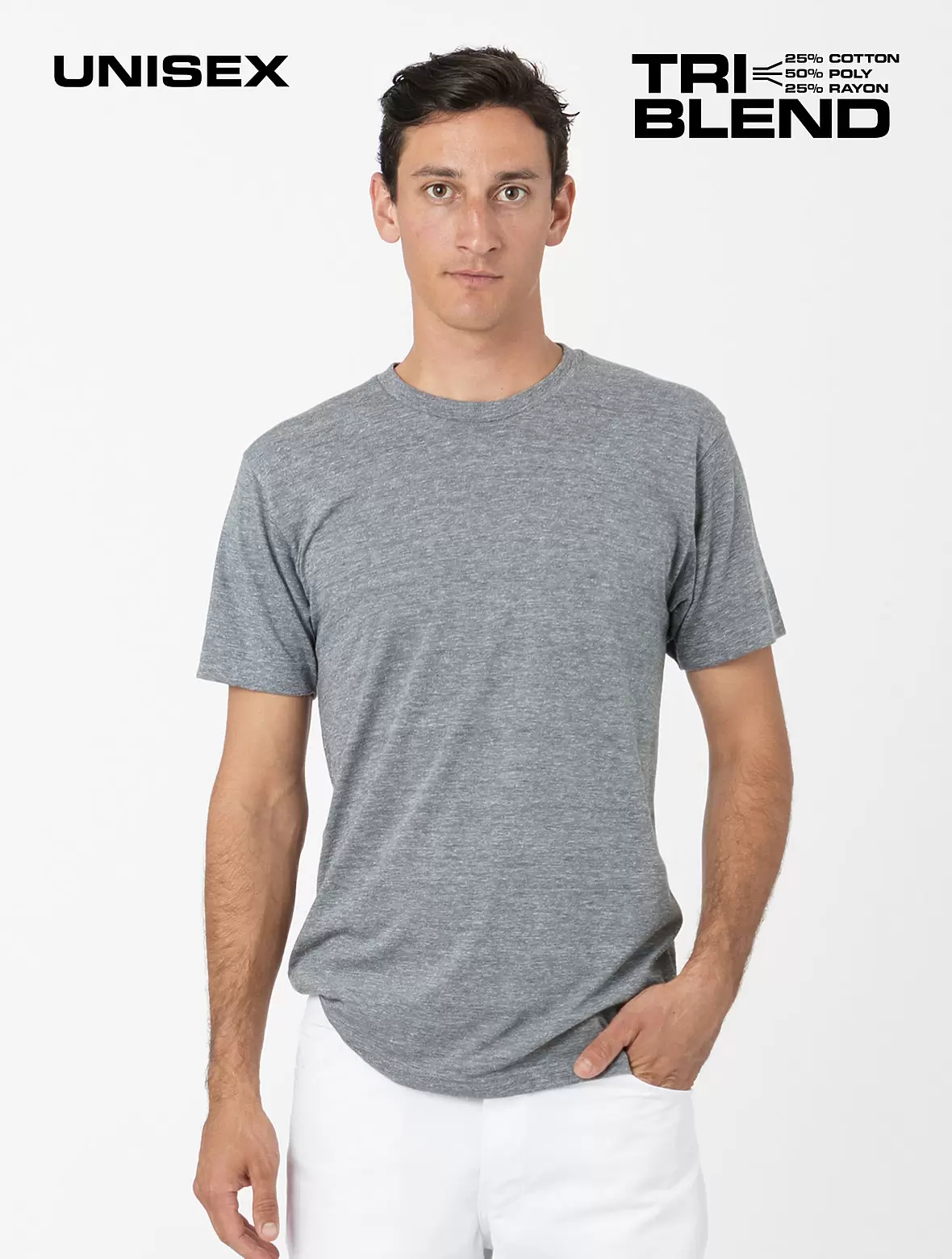 Los Angeles Apparel TR01 Tri Blend Blank Crew Neck - From $9.45