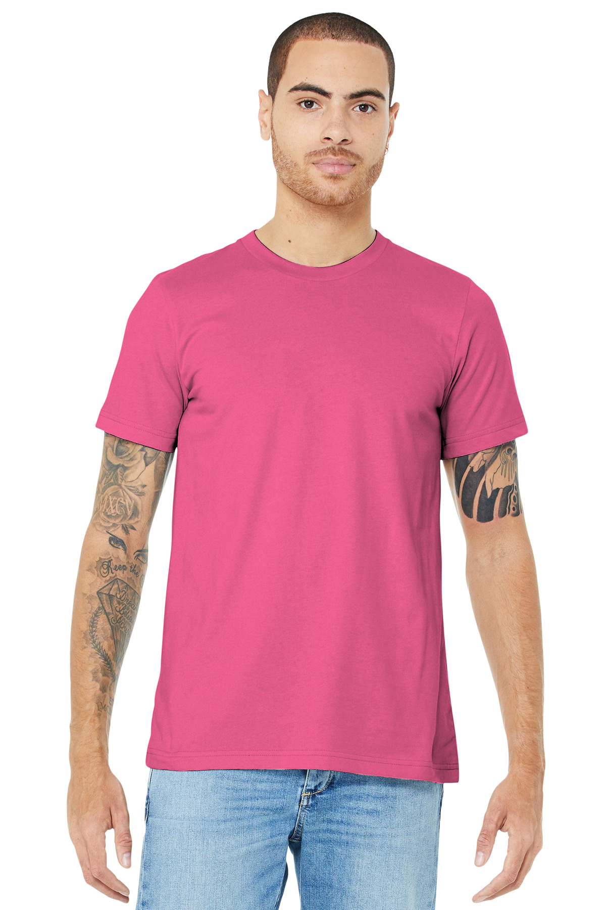 Men's Bella Canvas 3001 Charity Pink T Shirt Mockup Simple   Etsy