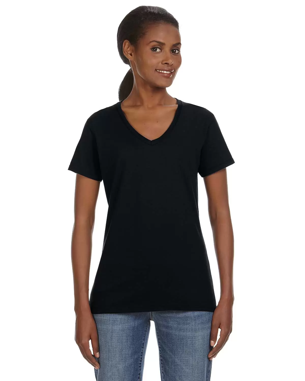 88VL Anvil - Missy Fit Ringspun V Neck T Shirts - From $5.78